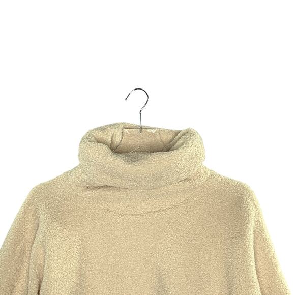 Tuckernuck XS Cream Rollins Funnel Neck Sweater Faux Sherpa Fuzzy Cozy Neutral - Picture 5 of 9